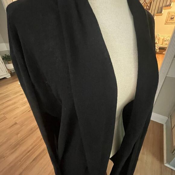 Mo:Vint Size Medium Black Sweater Open Cardigan Lightweight Knit Anthropologie - Picture 4 of 4